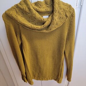 Chico's Mustard Sweater with Cowl Neck